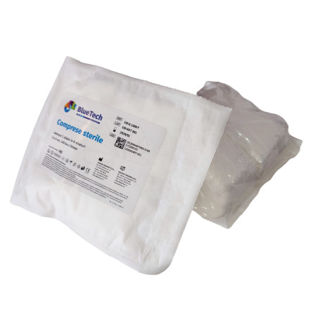 COMPRESE STERILE BLUETECH netesut  5 x 5 cm - 100 bucati COMPRESE STERILE BLUETECH netesut  5 x 5 cm - 100 bucati
