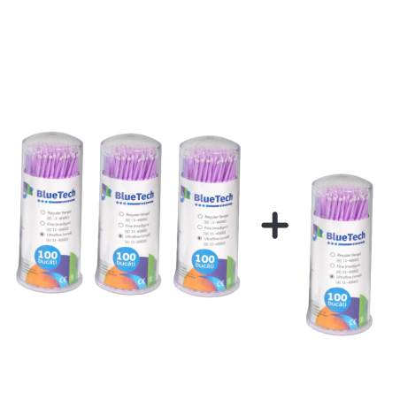 PACHET PROMO 3+1 APLICATOARE BLUETECH ULTRAFINE x 100 buc