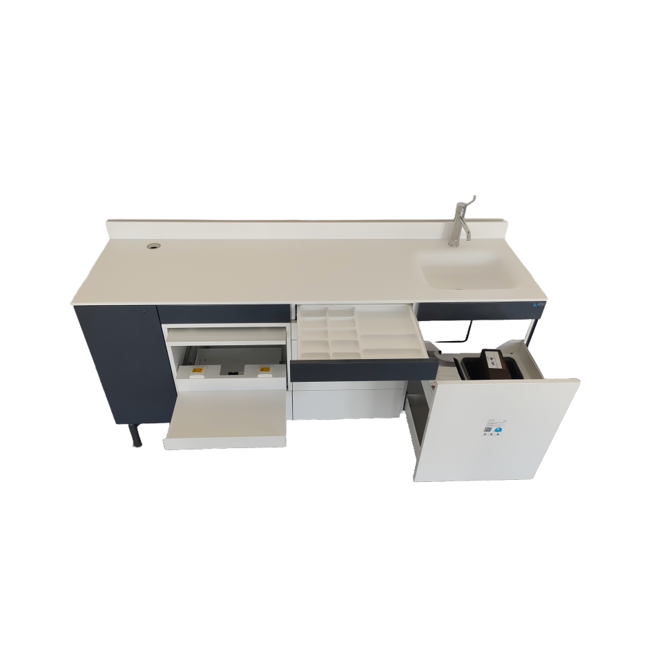 Mobilier metalic cabinet - Astra cu blat de Corian