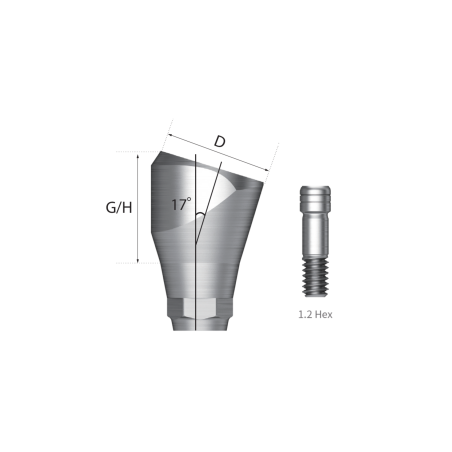 TOPLAN LOCATOR ANGULAT 17° GH 5mm T02PAA174550TH