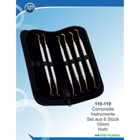 SET 6 INSTRUMENTE MODELAT COMPOZIT 10mm TRATATE CU PLASMA GOLD
