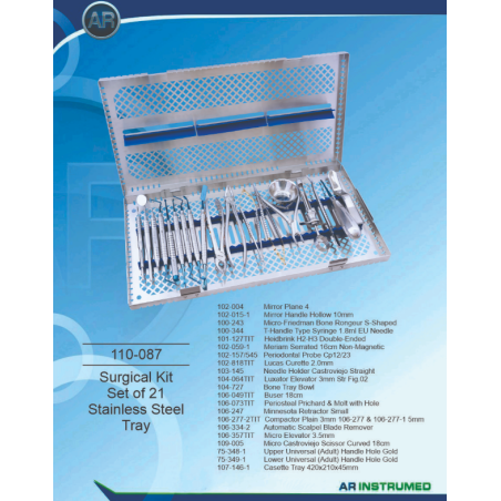 TRUSA INSTRUMENTE CHIRURGIE 21piese + carseta otel