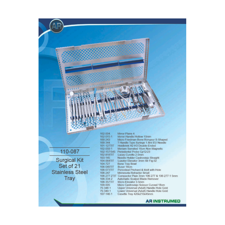 TRUSA INSTRUMENTE CHIRURGIE 21piese + carseta otel