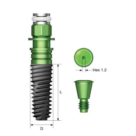 IMPLANT HIOSSEN ET III SA R 4.0mmDx10mmL  AET3R4010S