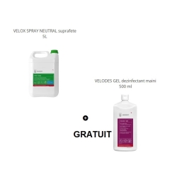 PACHET PROMO - VELOX SPRAY NEUTRAL suprafete 5L + VELODES GEL maini 500 ml GRATUIT