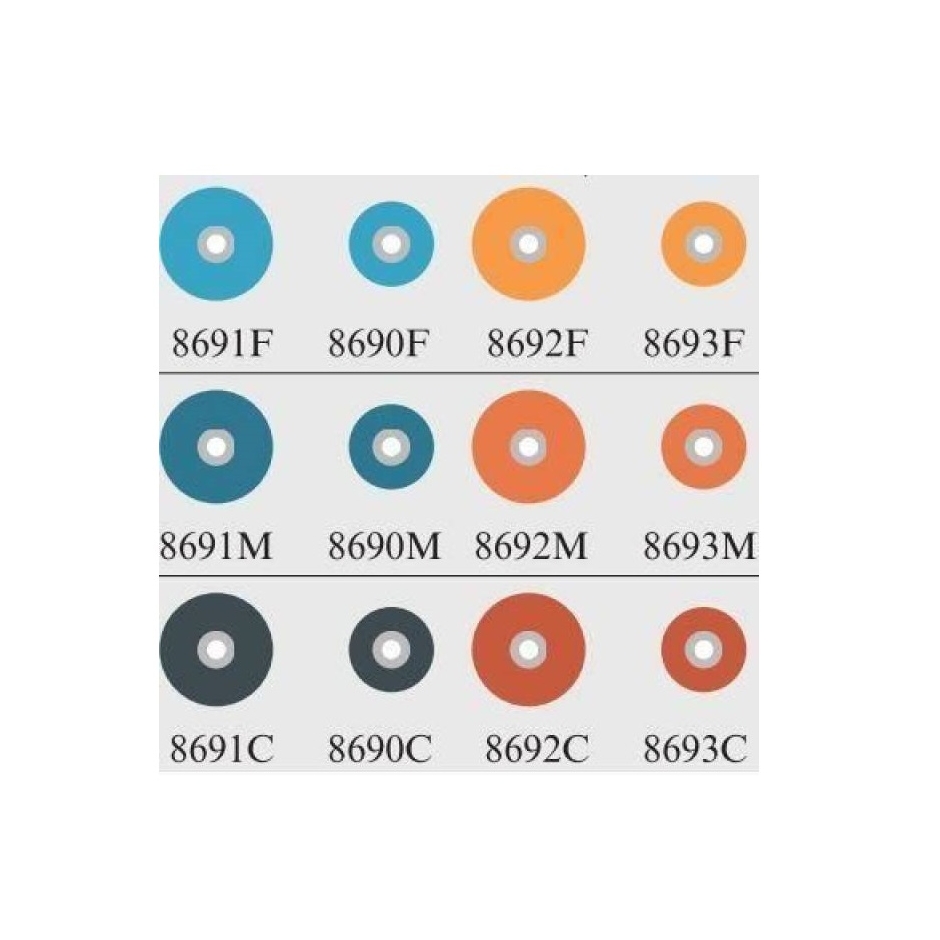 DISCURI SOF-LEX FINISARE ALBASTRE - 50buc - 12.7mm, medii