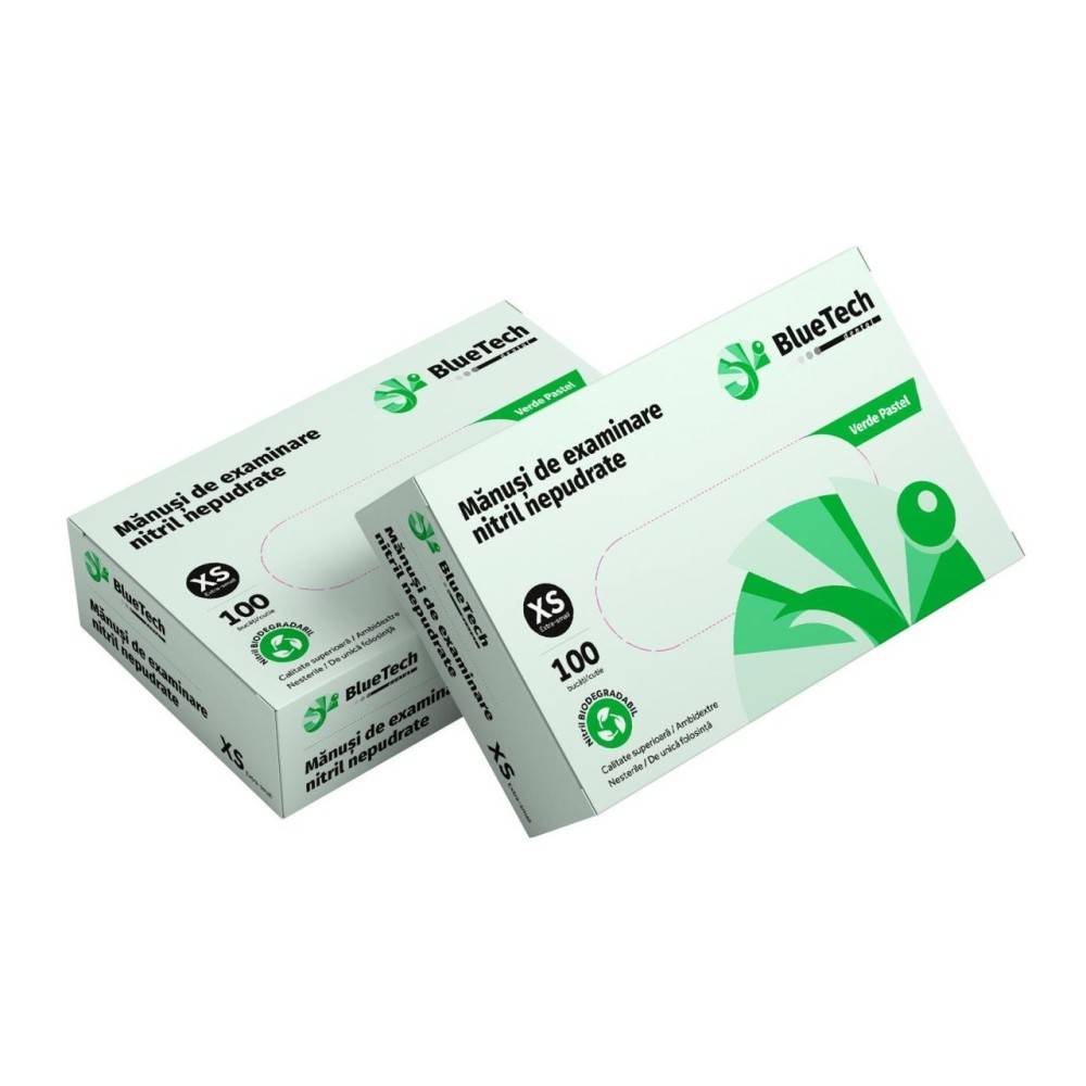 MANUSI NITRIL BLUETECH VERDE PASTEL L