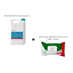 PACHET PROMO VIRUTON FORTE instrumentar 5L + VELOX DUO SERVETELE POP-UP TEA TONIC - 80 buc GRATIS