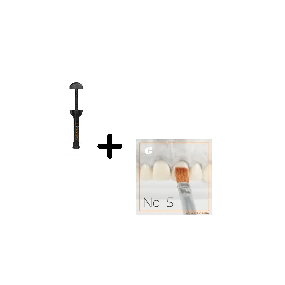 ONESHADE UNIVERSAL COMPOSITE + PENSULA PAR SINTETIC NR 5 x 3 buc (maner alb)